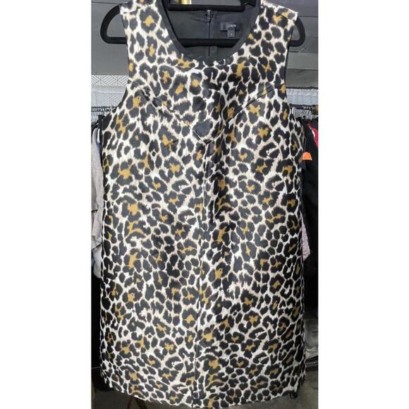 J. Crew Dresses & Skirts - EUC J. Crew A Line Shift Leopard Dress Size 8 Brown Career MSRP $98